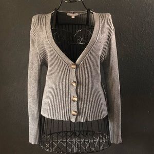EUC Don’t Ask Why/AE gray button down sweater.